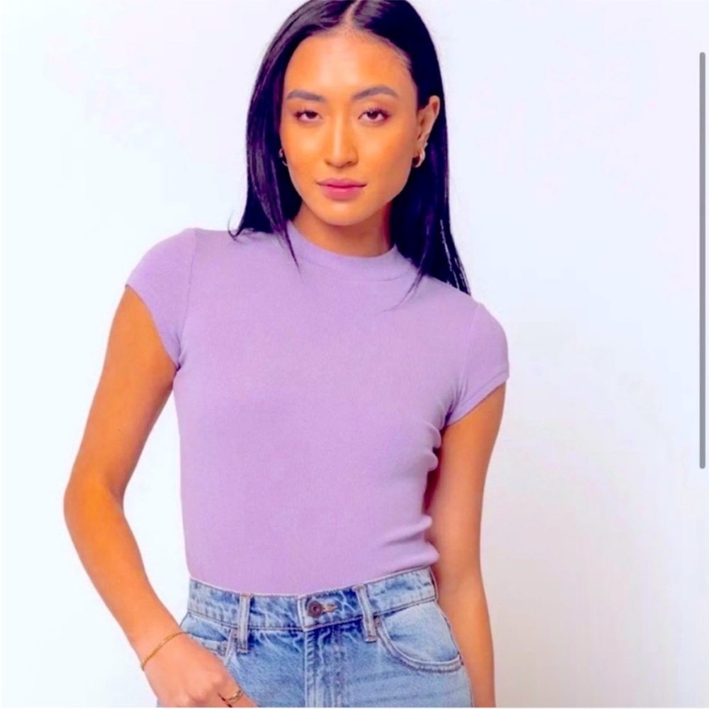 BOHME HOLLY RIBBED TOP IN LAVENDER